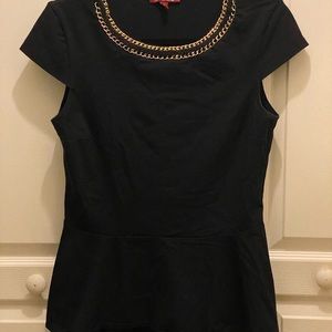 Chain collar peplum top